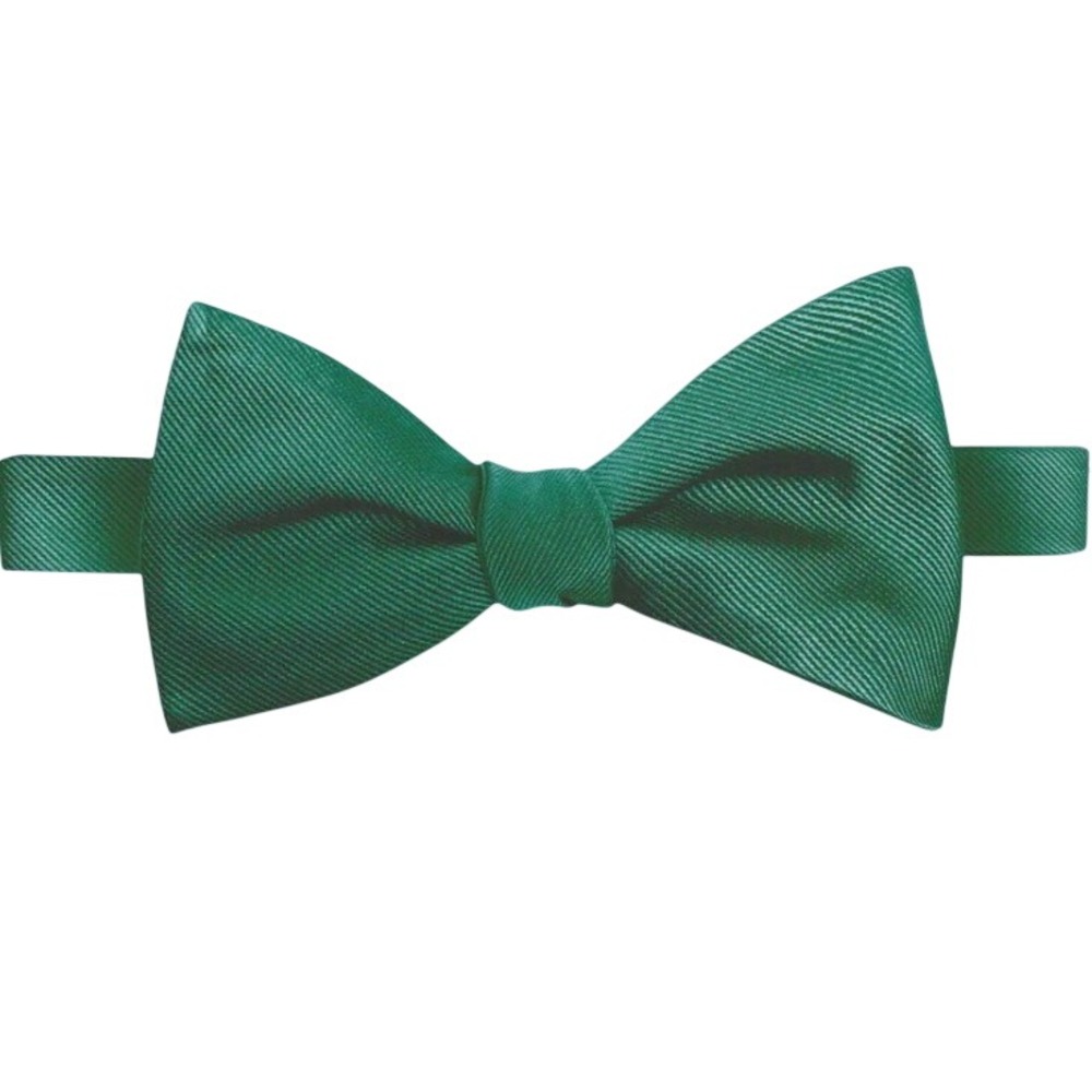 THE TIE BAR Emerald Green‎ Textured 100% Silk Bow Tie Adjustable Holiday Formal